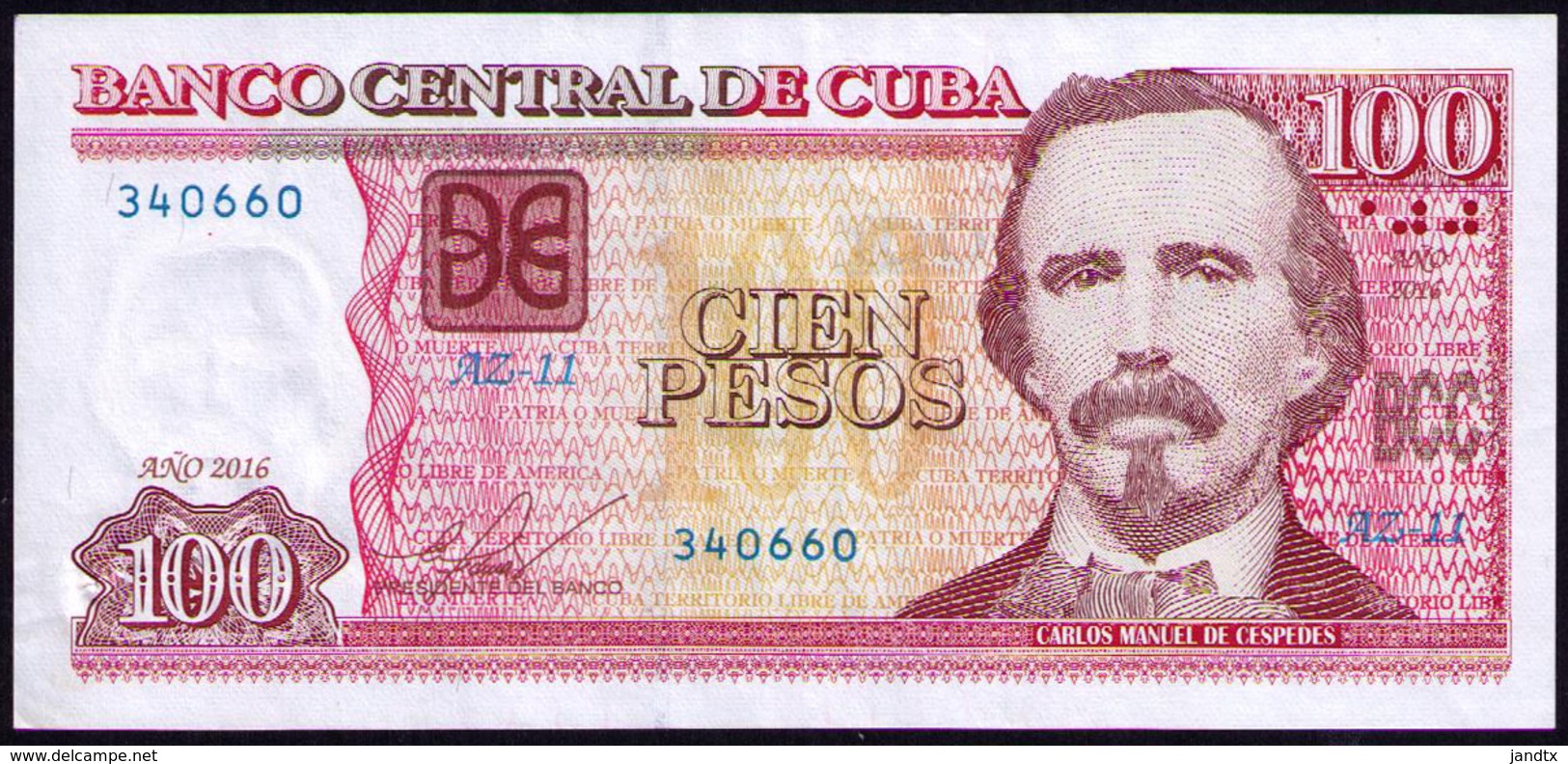 CUBA 100 PESOS 2016 REMPLAZO AZ11 - Cuba