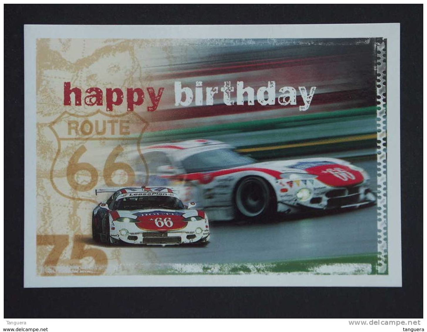 Carte Kaart Boomerang Belgique Happy Birthday Road 66 24 Uren Van Spa Francorchamps - Autres & Non Classés