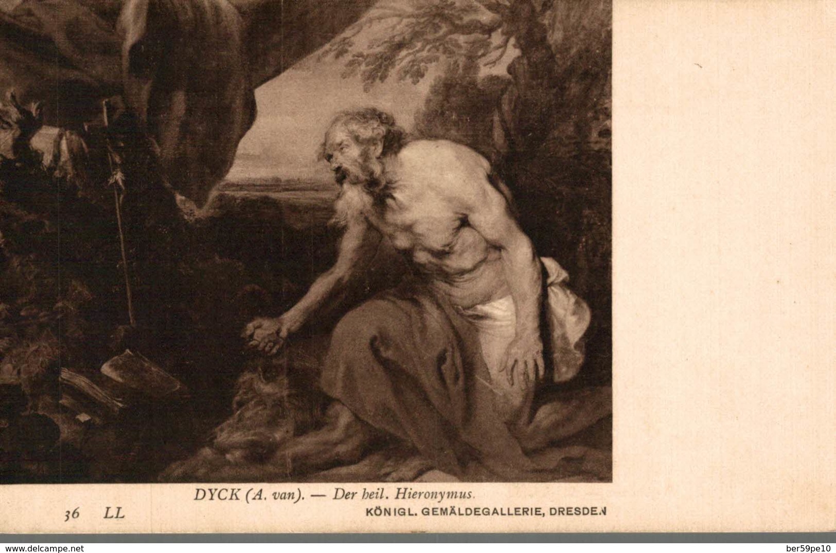 ART PEINTURE  KONIGL. GEMALDEGALLERIE DRESDEN  A. VAN DYCK  SAINT-JEROME - Peintures & Tableaux