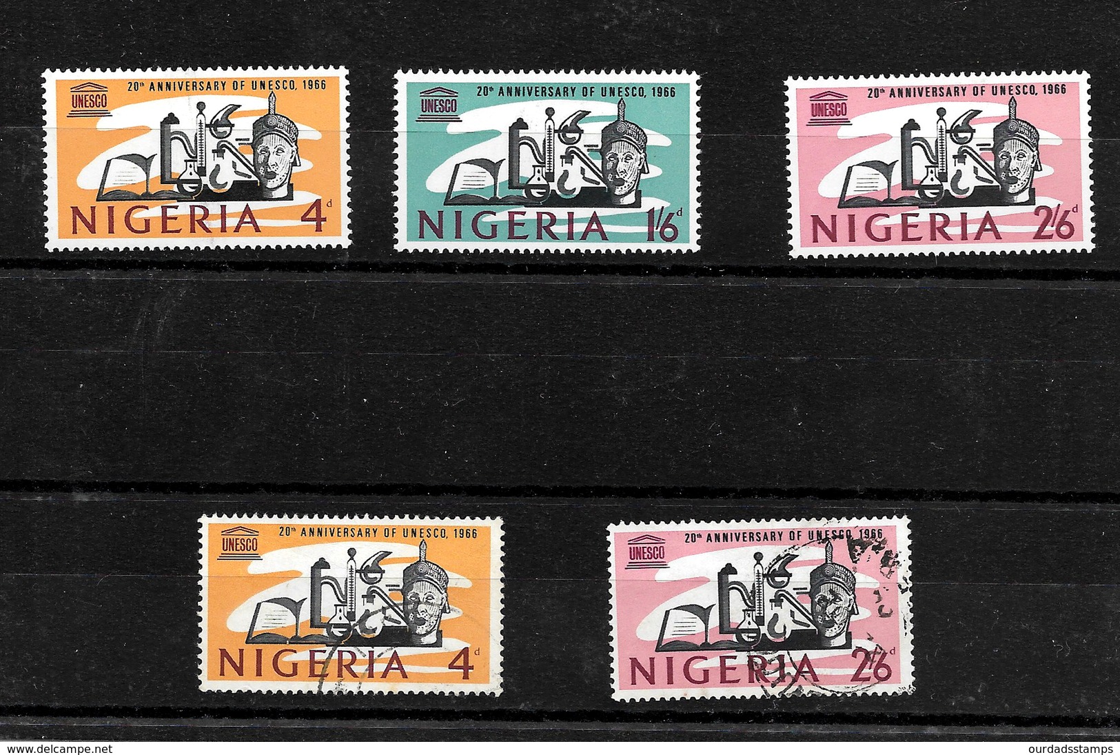 Nigeria 1966 UNESCO Complete Set Very LMM Plus 4d And 2/6d Used (6977) - Nigeria (1961-...)