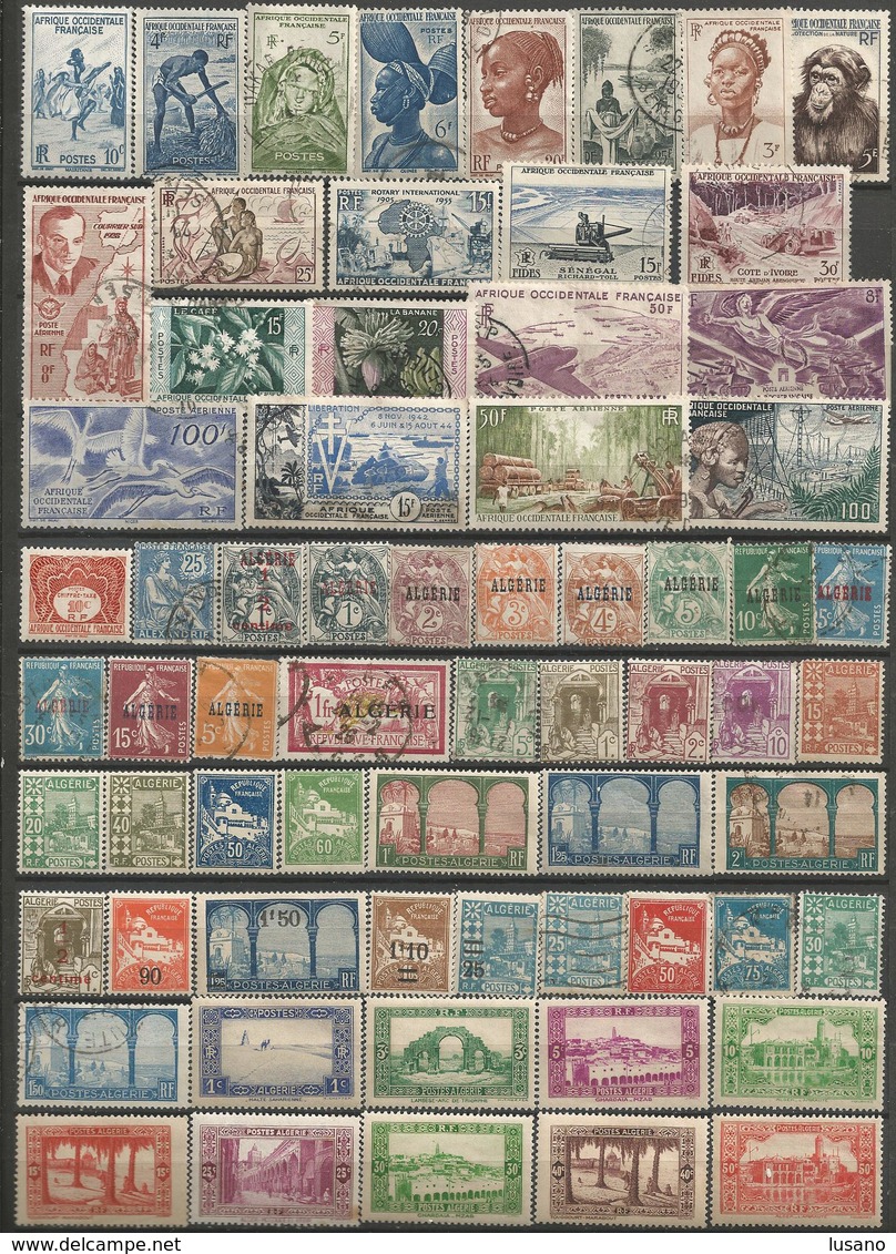 Colonies Françaises : 840 Timbres Neufs Et Oblitérés Tous Différents - Collections (sans Albums)