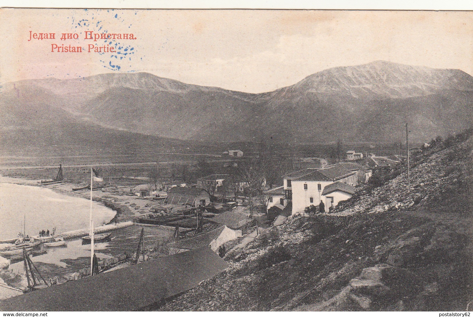 Pristan, Montenegro To Arezzo Italia Su Cartolina Postale Used 1910 - Montenegro