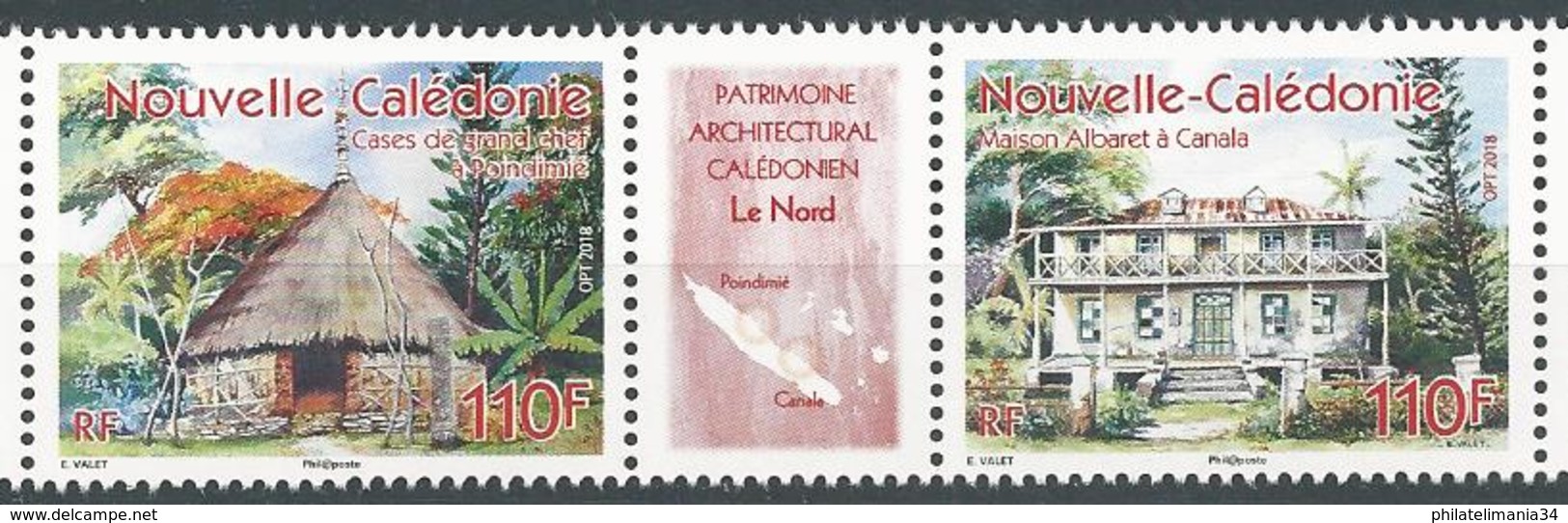 Nouvelle Calédonie 2018 - Patrimoine Architectural Calédonien : Le Nord - Unused Stamps