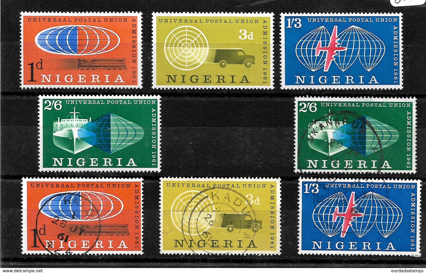 Nigeria 1961 UPU Complete Set MNH And Used (6986) - Nigeria (1961-...)