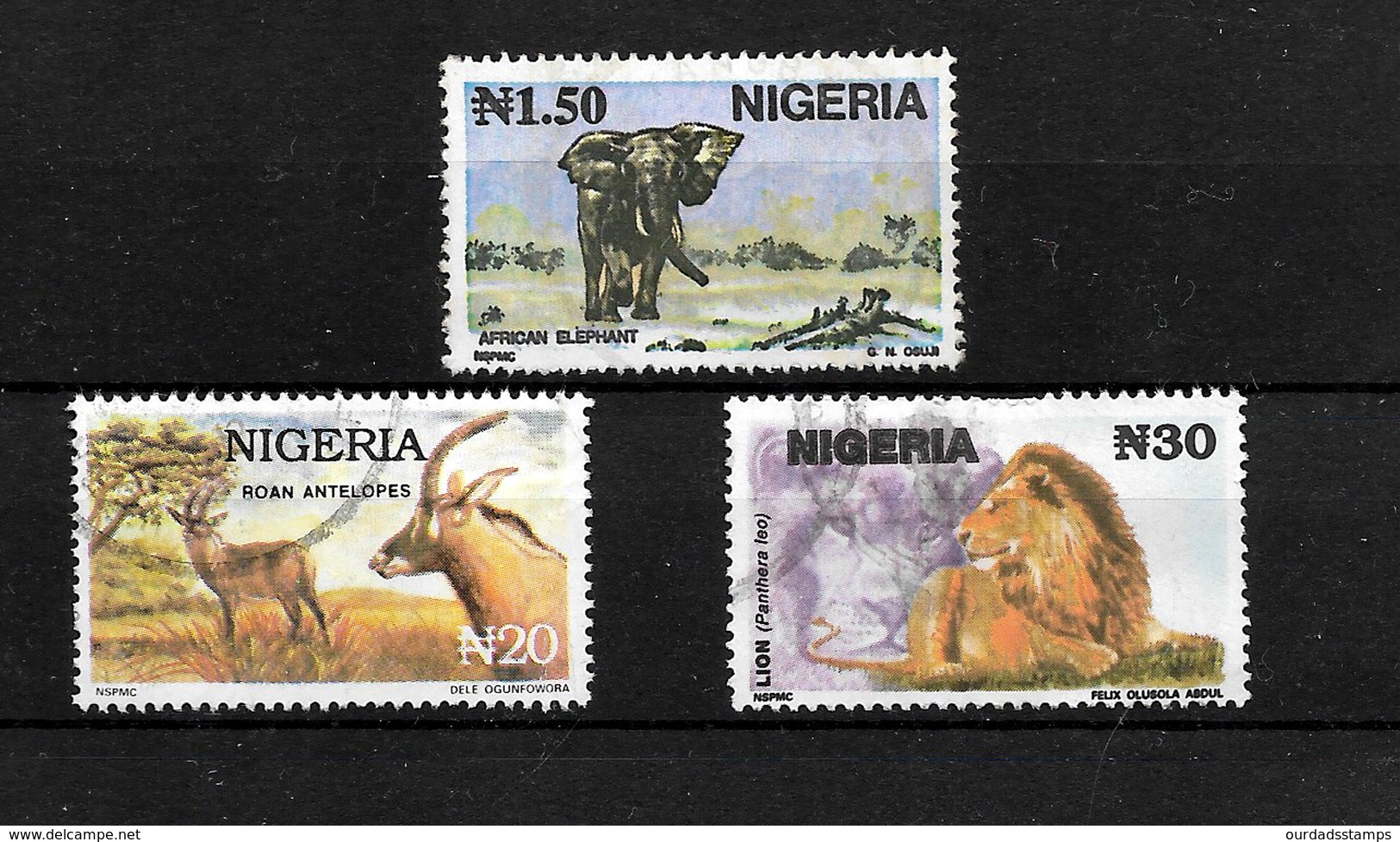 Nigeria 1993 Wildlife, N1.50, N20 And N30 Used (6987) - Nigeria (1961-...)