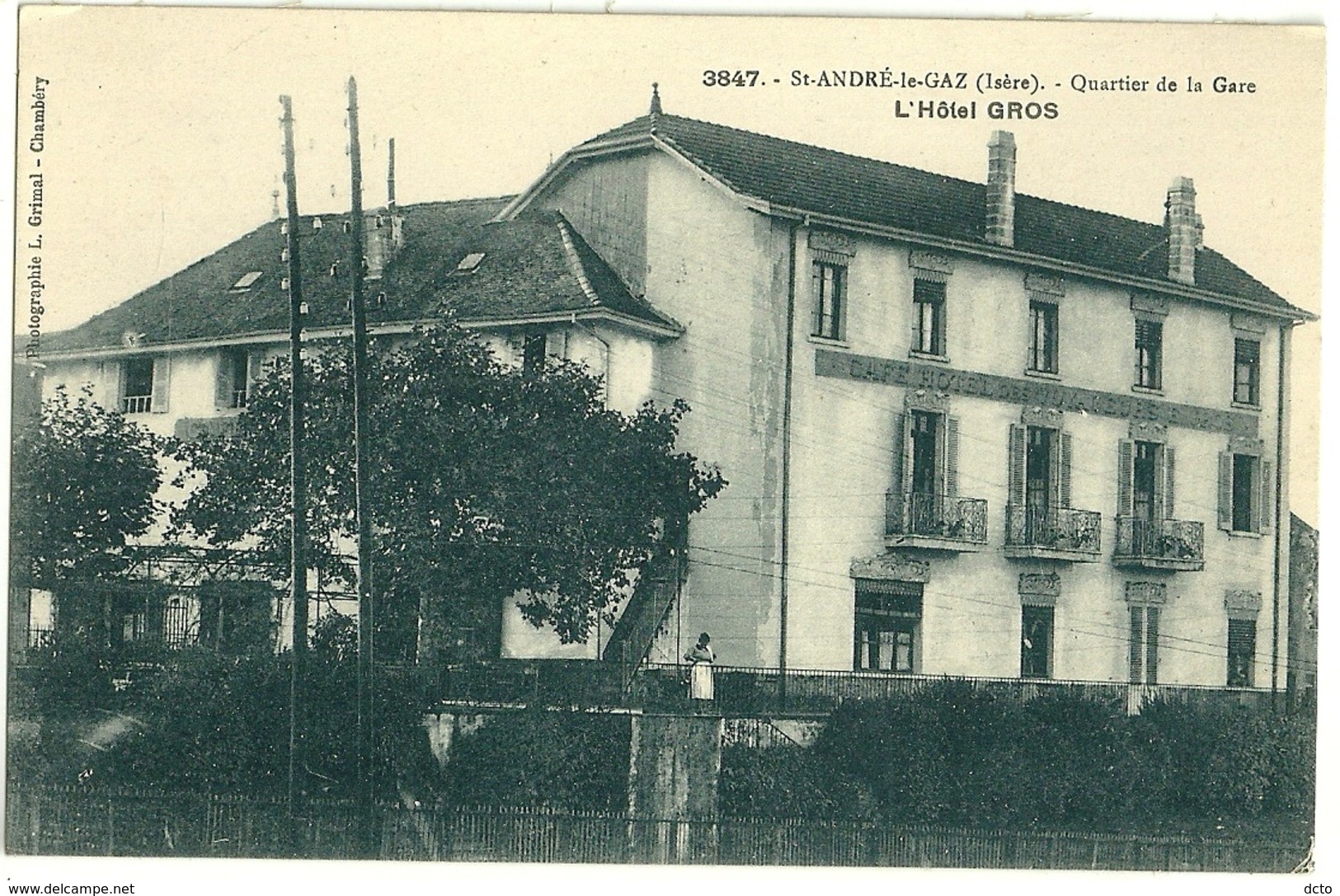 St-ANDRE-le-GAZ  Quartier De La Gare. L'Hôtel GROS. Ed. Grimal - Saint-André-le-Gaz