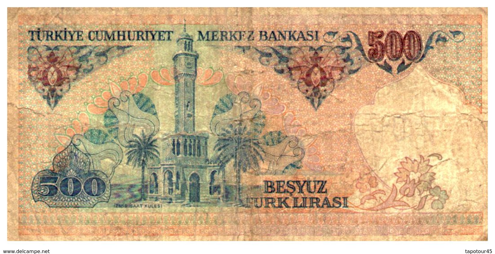 Billet > Turquie > Année 1970  > Valeur 500 Lire - Turquie