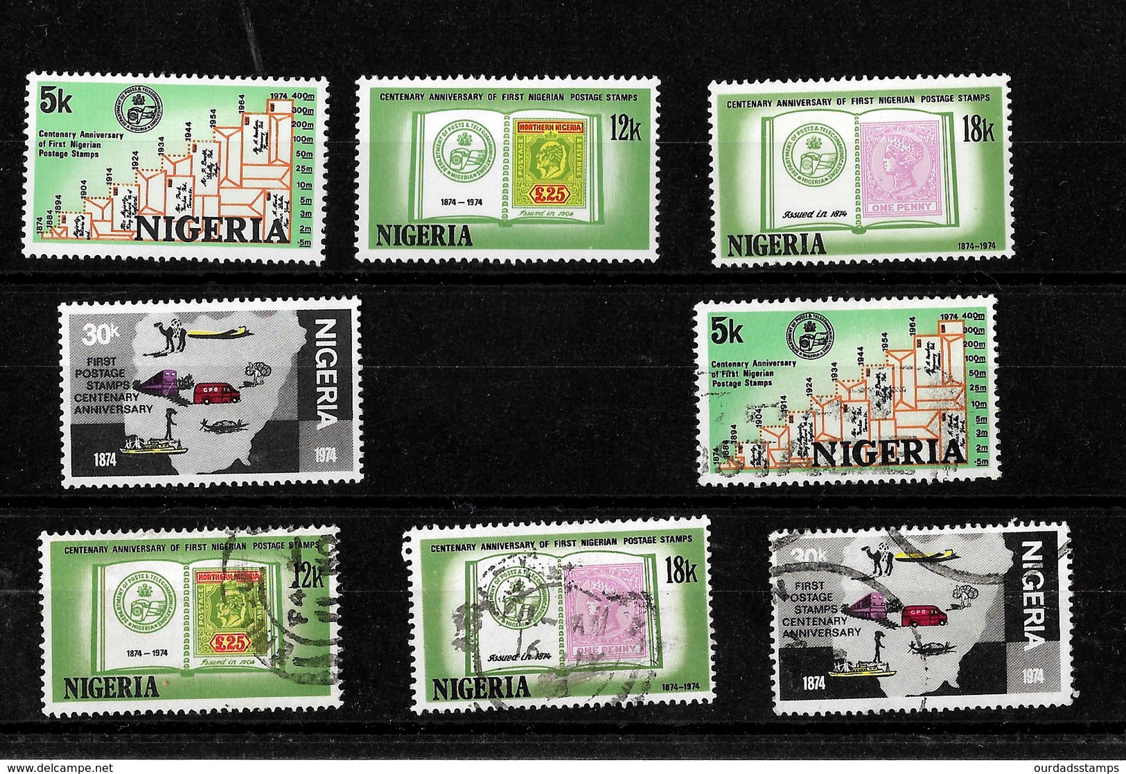 Nigeria 1974 Stamp Centenary  Complete Set  MNH And Used (6999) - Nigeria (1961-...)