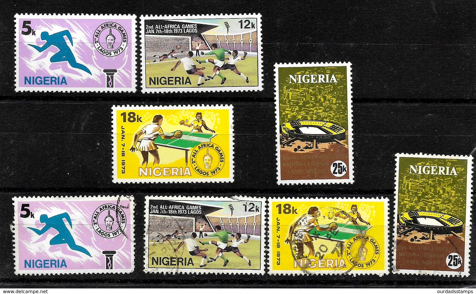 Nigeria 1973 African Games Complete Set  MNH And Used (7001) - Nigeria (1961-...)