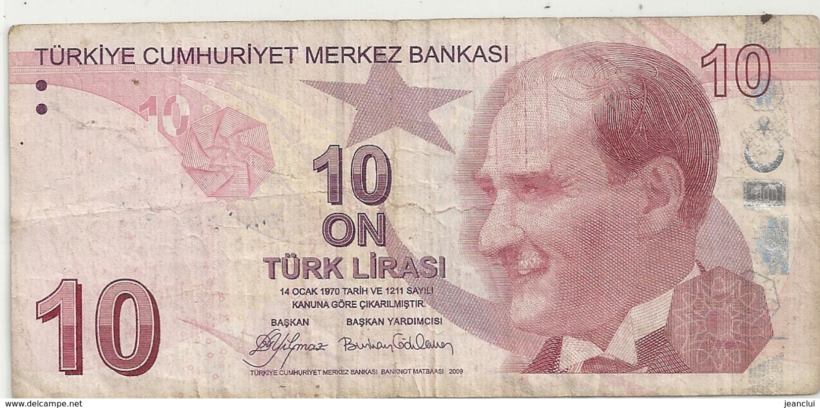 TURKIYE CUMHURIYET MERKEZ BANKASI . 10 LIRA .  1970  . N° B73 060509  .  2 SCANES - Turchia