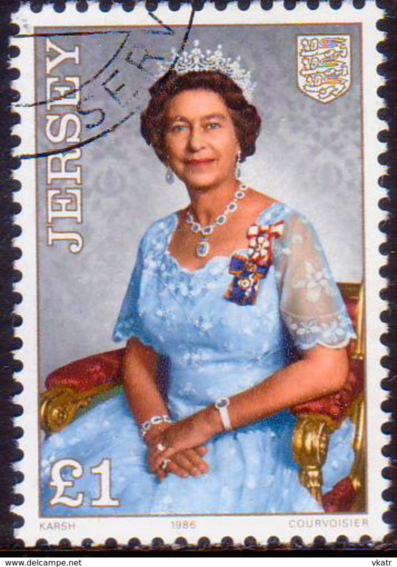 JERSEY 1986 SG #389 £1 Used 60th Birthday Of Queen Elizabeth II - Jersey