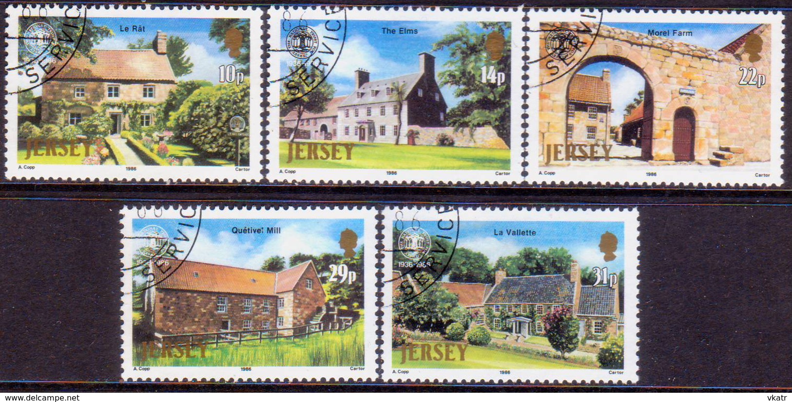 JERSEY 1986 SG #390-94 Compl.set Used National Trust For Jersey - Jersey