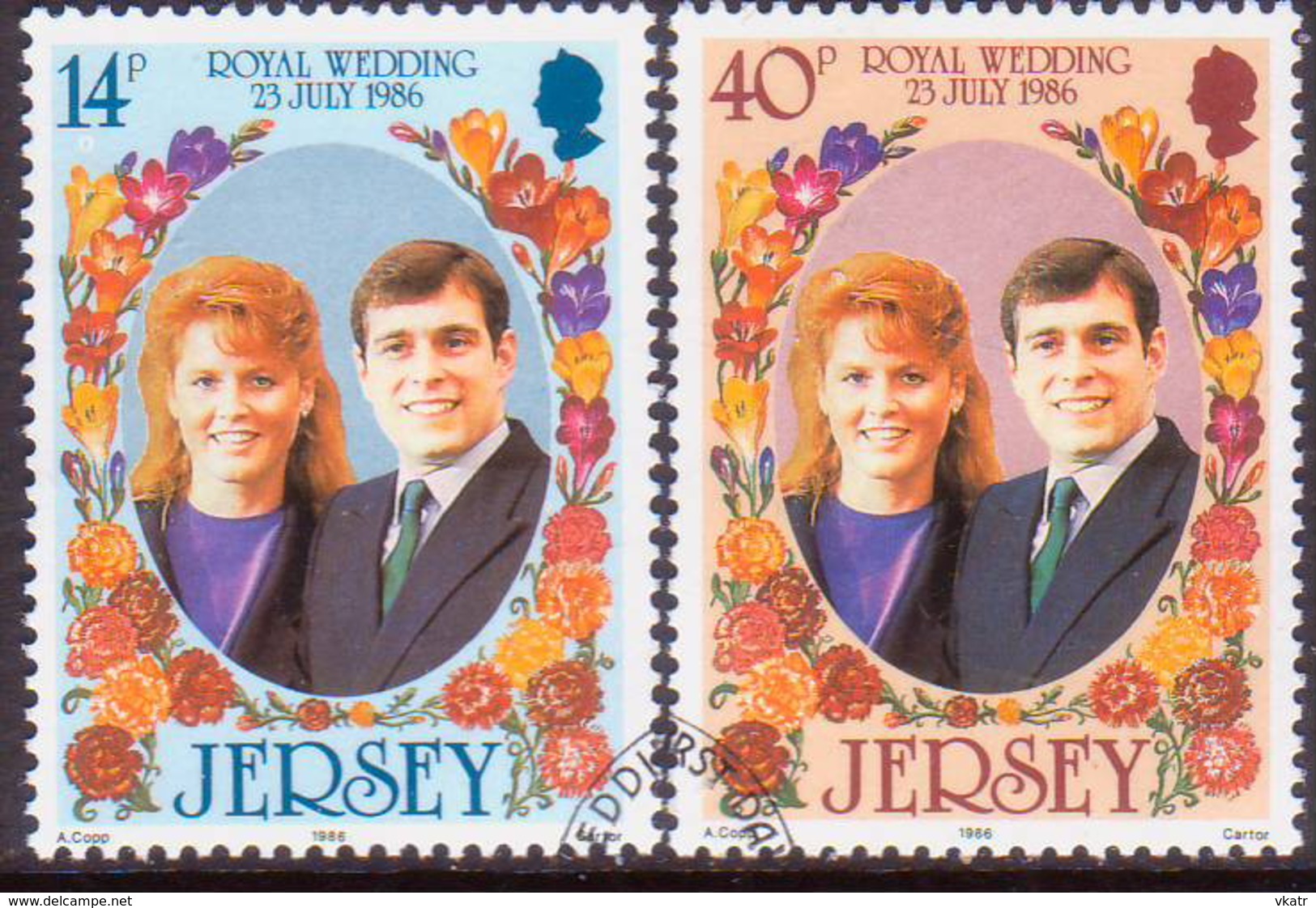 JERSEY 1986 SG #395-96 Compl.set Used Royal Wedding - Jersey