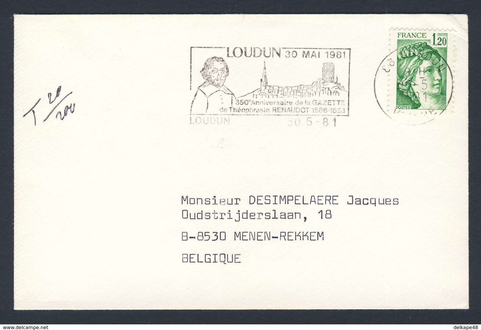 France Rep. Française 1981 Cover / Brief / Enveloppe - 350 Ann. Gazette De Théophraste Renaudot, Journalist - Schrijvers