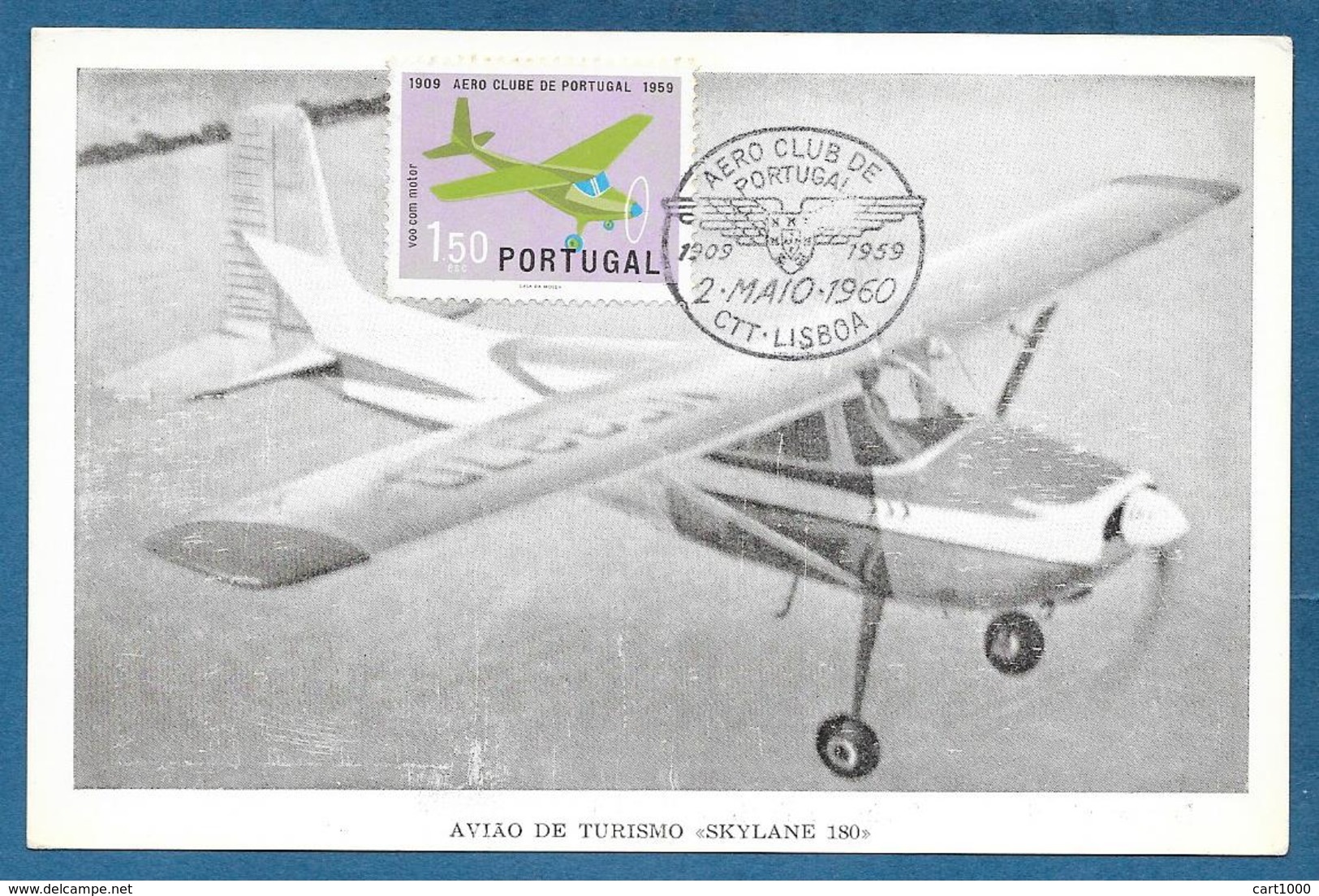 AERO CLUB DE PORTUGAL 1959 LISBOA AVIAO DE TURISMO SKYLANE 180 - Lisboa