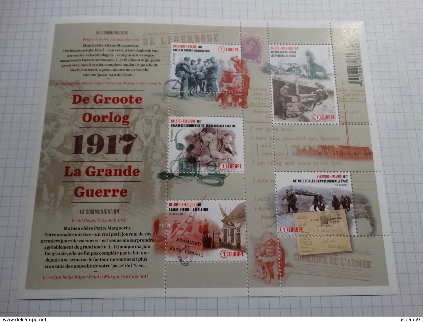 BE 2017 ** La Grande Guerre/De Groote Oorlog - Neufs