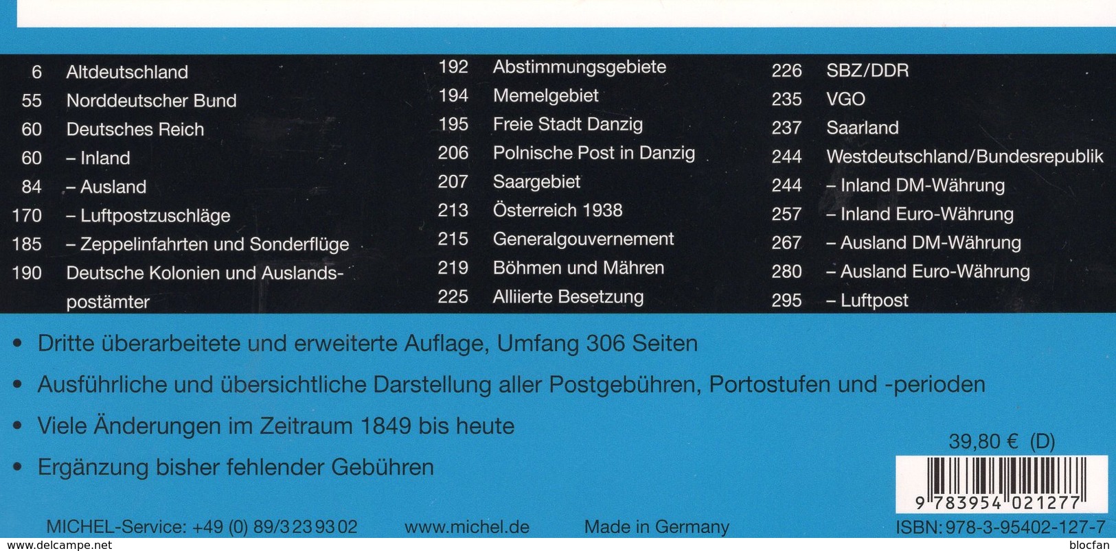 Postgebühren Handbuch Deutschland 2015 Michel Katalog New 40€ Portoübersicht AD DR AM BRD DDR Cover Catalog Germany - Germany