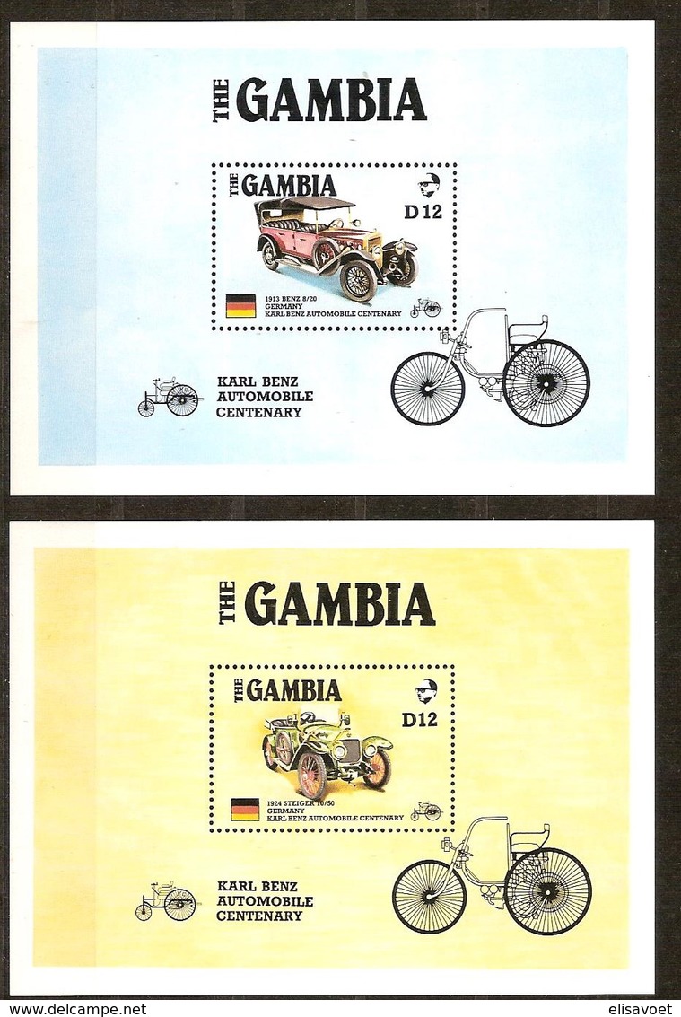 Gambia Gambie 1986 Yvertn° Bloc 24-25 *** MNH Cote 210 FF Voitures Autos Cars - Gambie (1965-...)