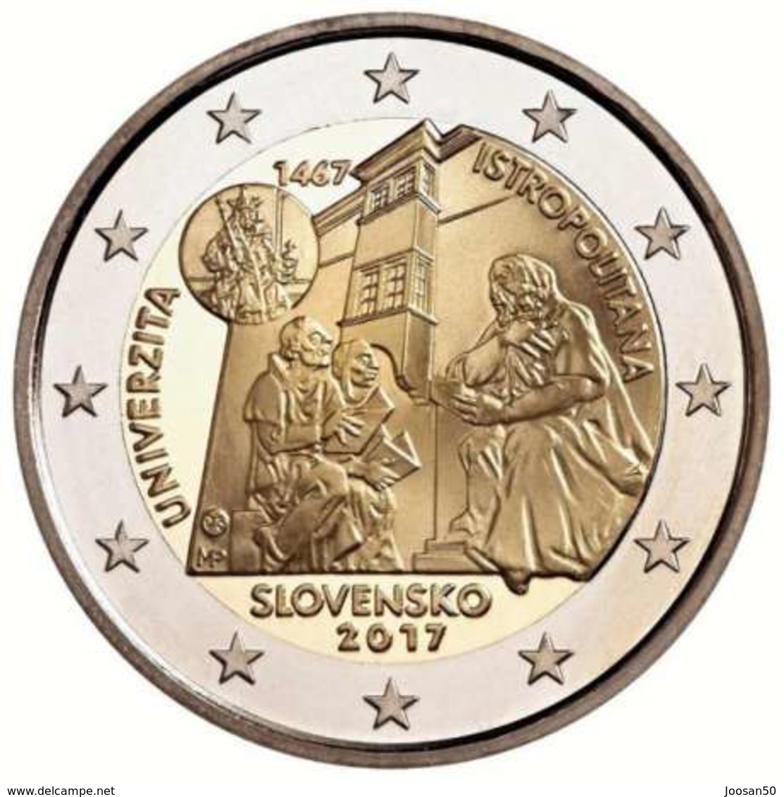 2 Euros Slovaquia Université UNC - Slovaquie