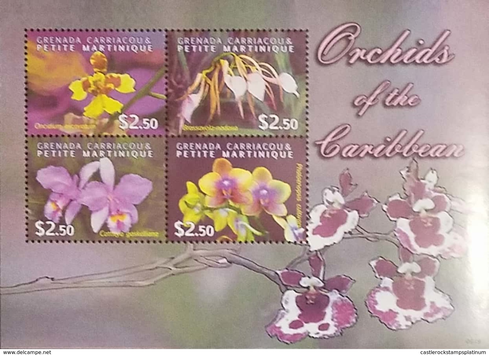 L) 2009 GRENADA, ORCHIDS OF THE CARIBBEAN, FLOWERS, VIOLET, MNH - Grenada (1974-...)