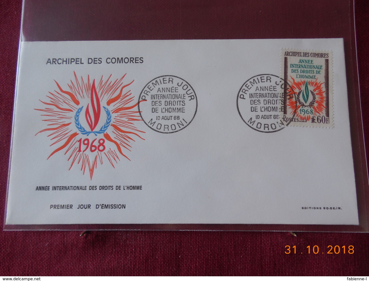 FDC De L Archipel Des Comores De 1968 - Storia Postale