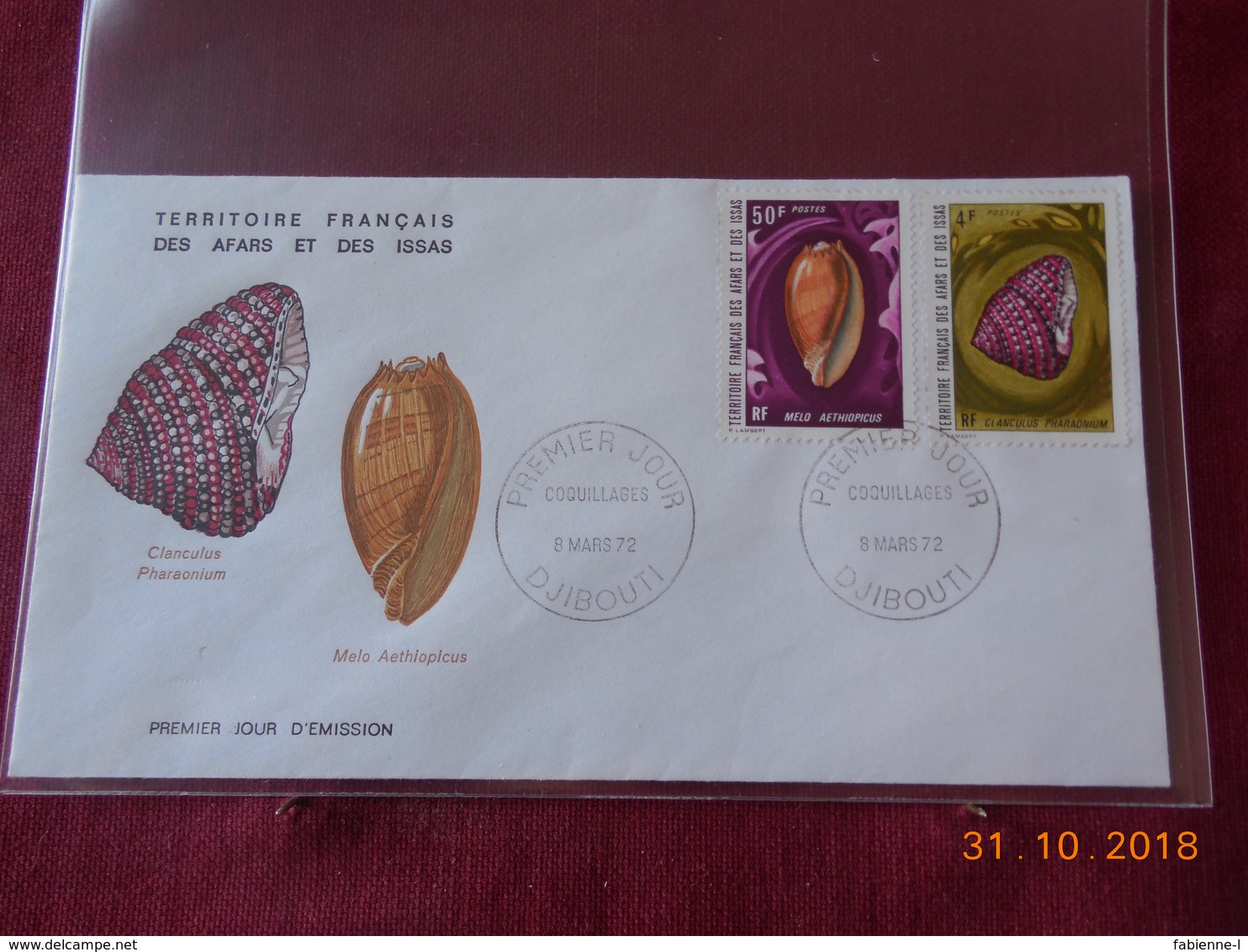 FDC Des Afars Et Issas De 1972 (serie Coquillage) - Lettres & Documents