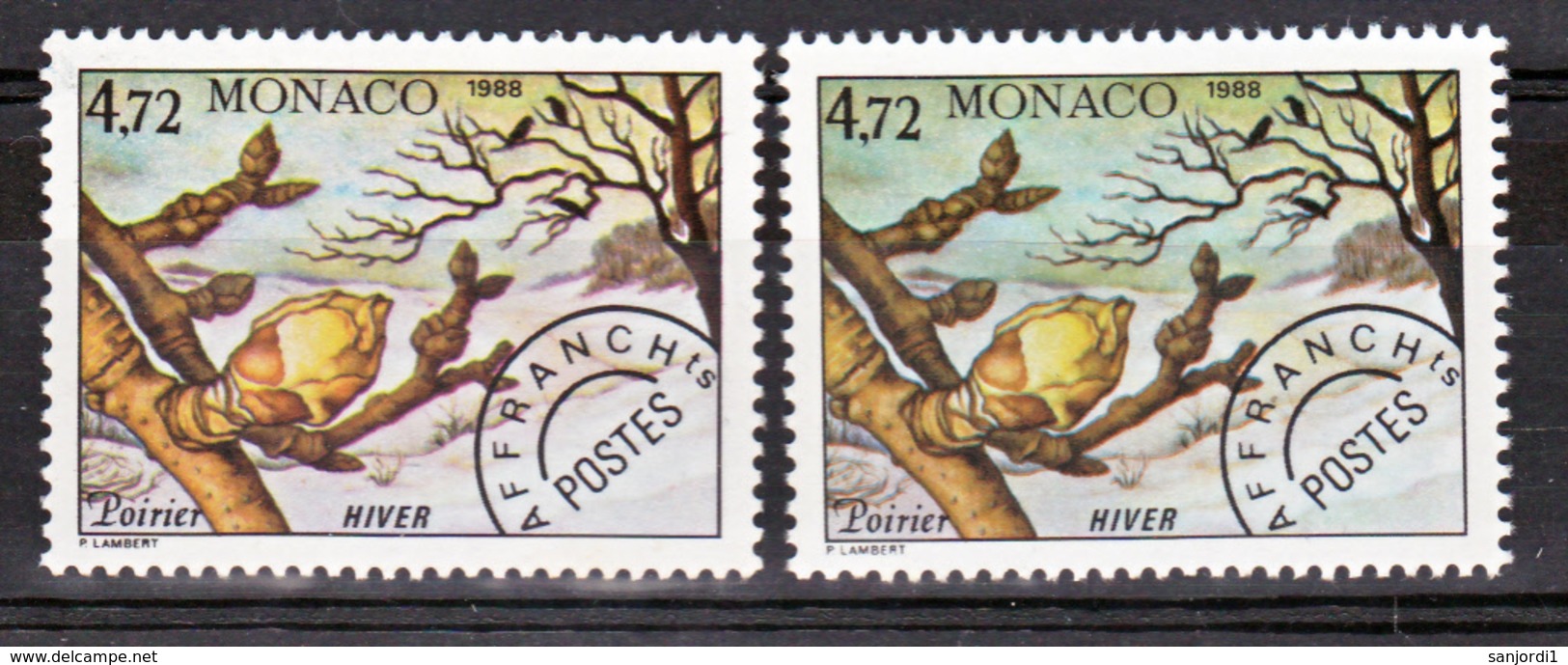 Monaco Préo 101 Variété Ciel Bleu Vert Et Gris Normal Hiver Neuf ** TB  MNH Sin Charnela - Variétés