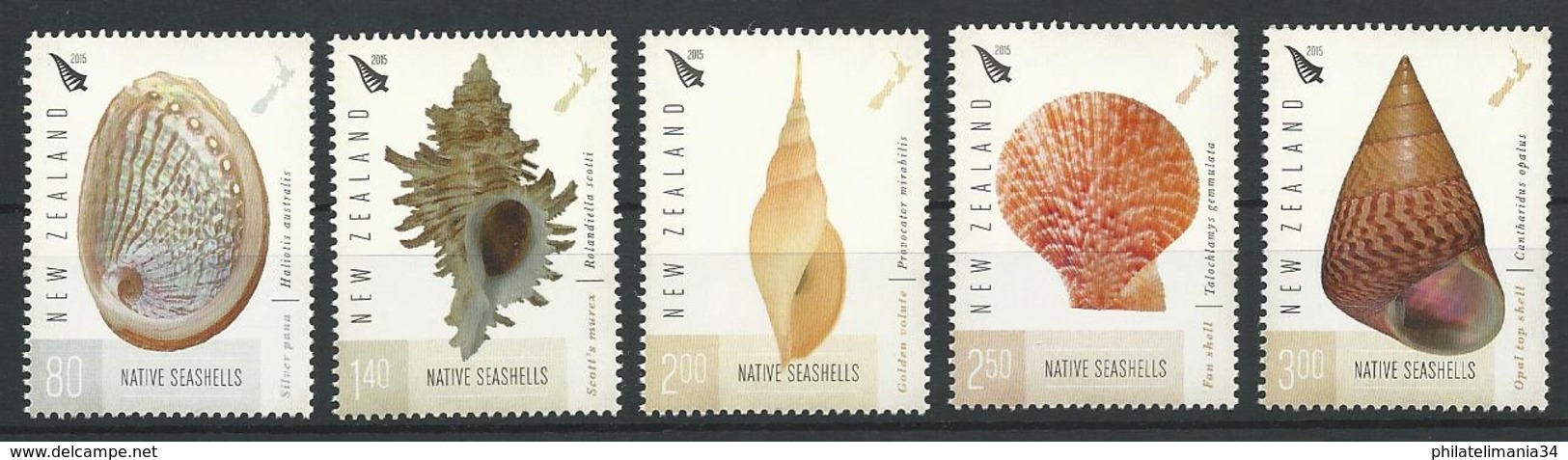 Nouvelle Zélande 2015 - Les Coquillages - Unused Stamps