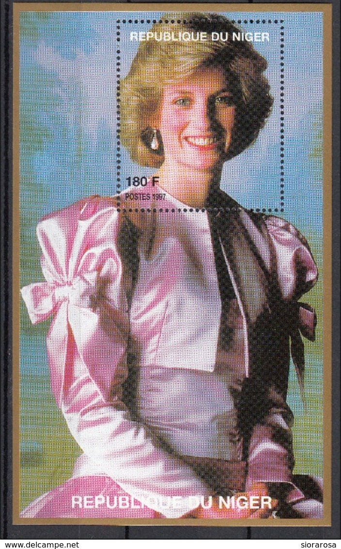 945e Niger 1997 Principessa Princess Of Wales Lady Diana Black Dress And  Jewelry  Sheet Nuovo  MNH - Niger (1960-...)