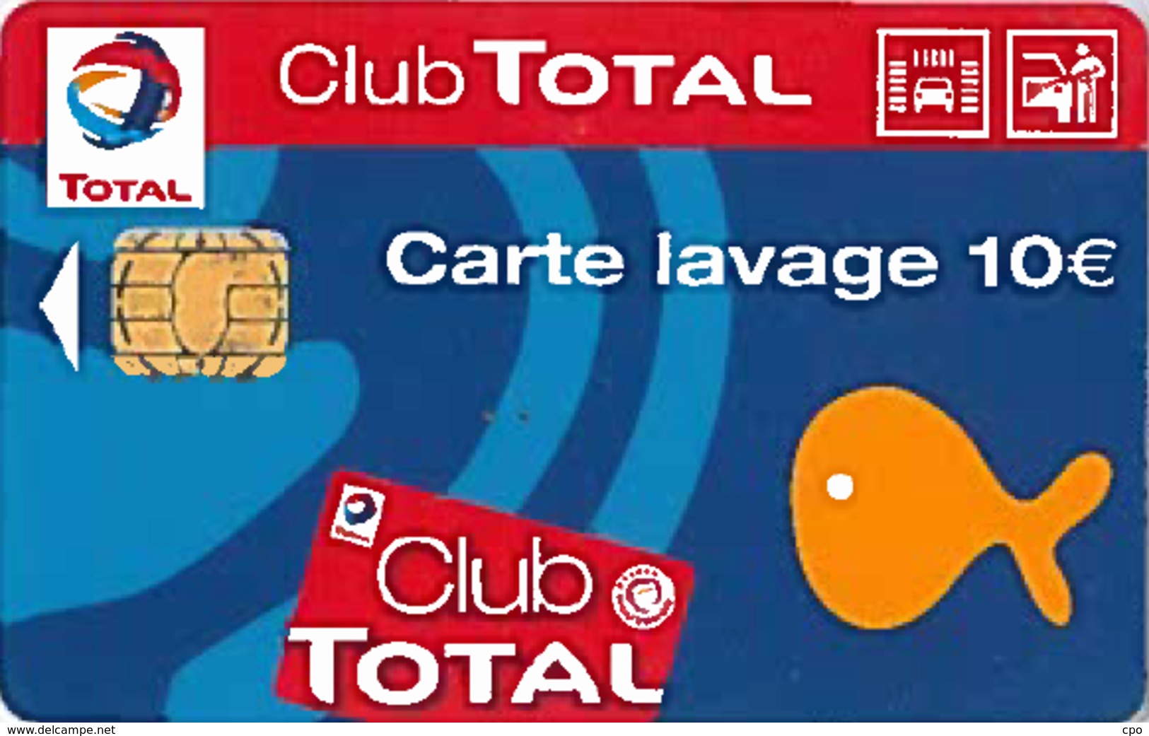 # Carte A Puce Portemonnaie Lavage Total - Poisson - Carte De Lavage 10 Euros - Tres Bon Etat - - Car-wash