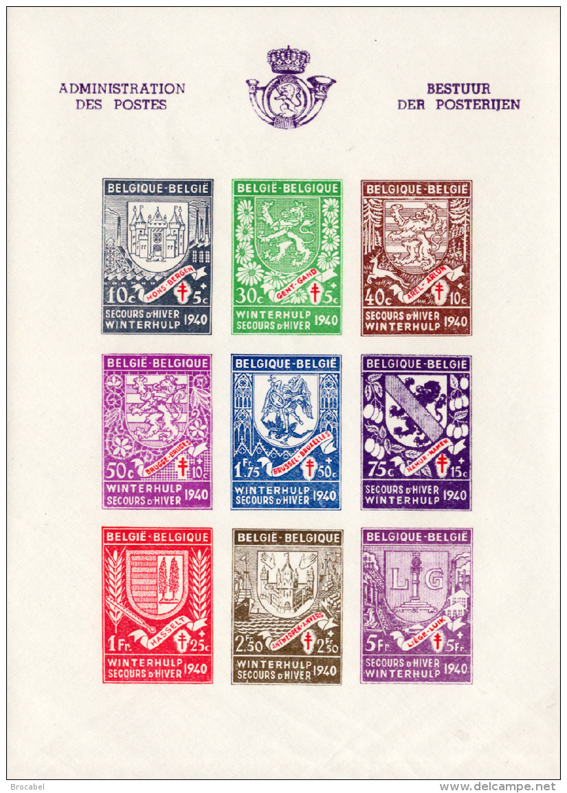 Belgium PF 0538/46** ND Secours D'hiver MNH - Neufs