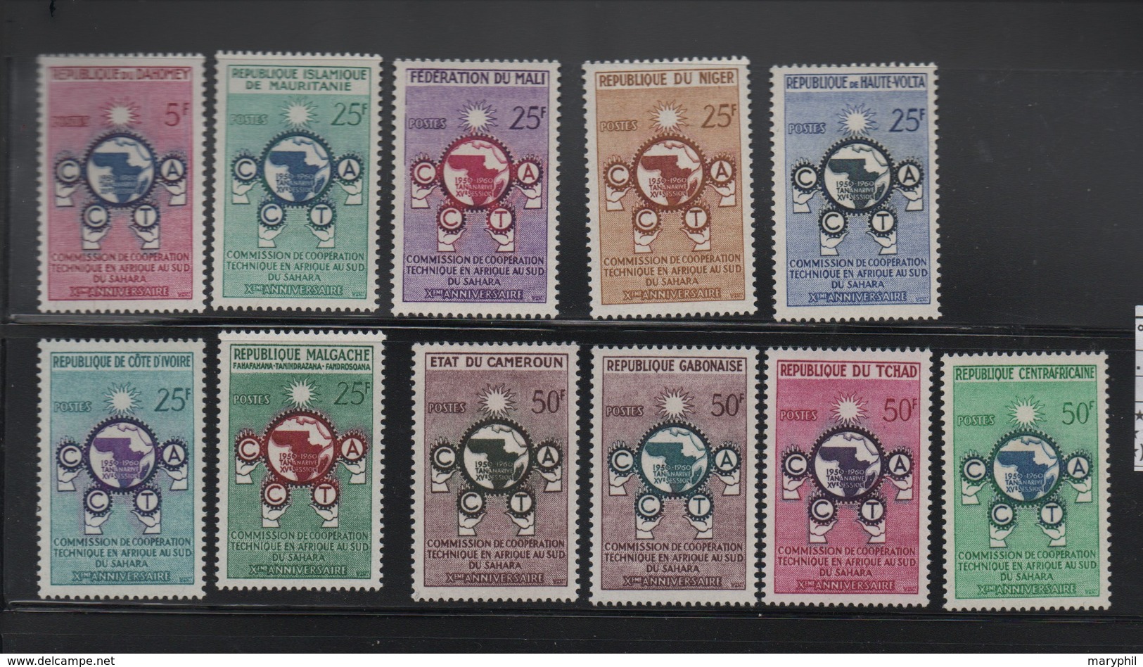 LOT 409 - SERIE COLONIALE 1960 - C.C.T.A.    11 VAL.*  Charnières Légères - Non Classés