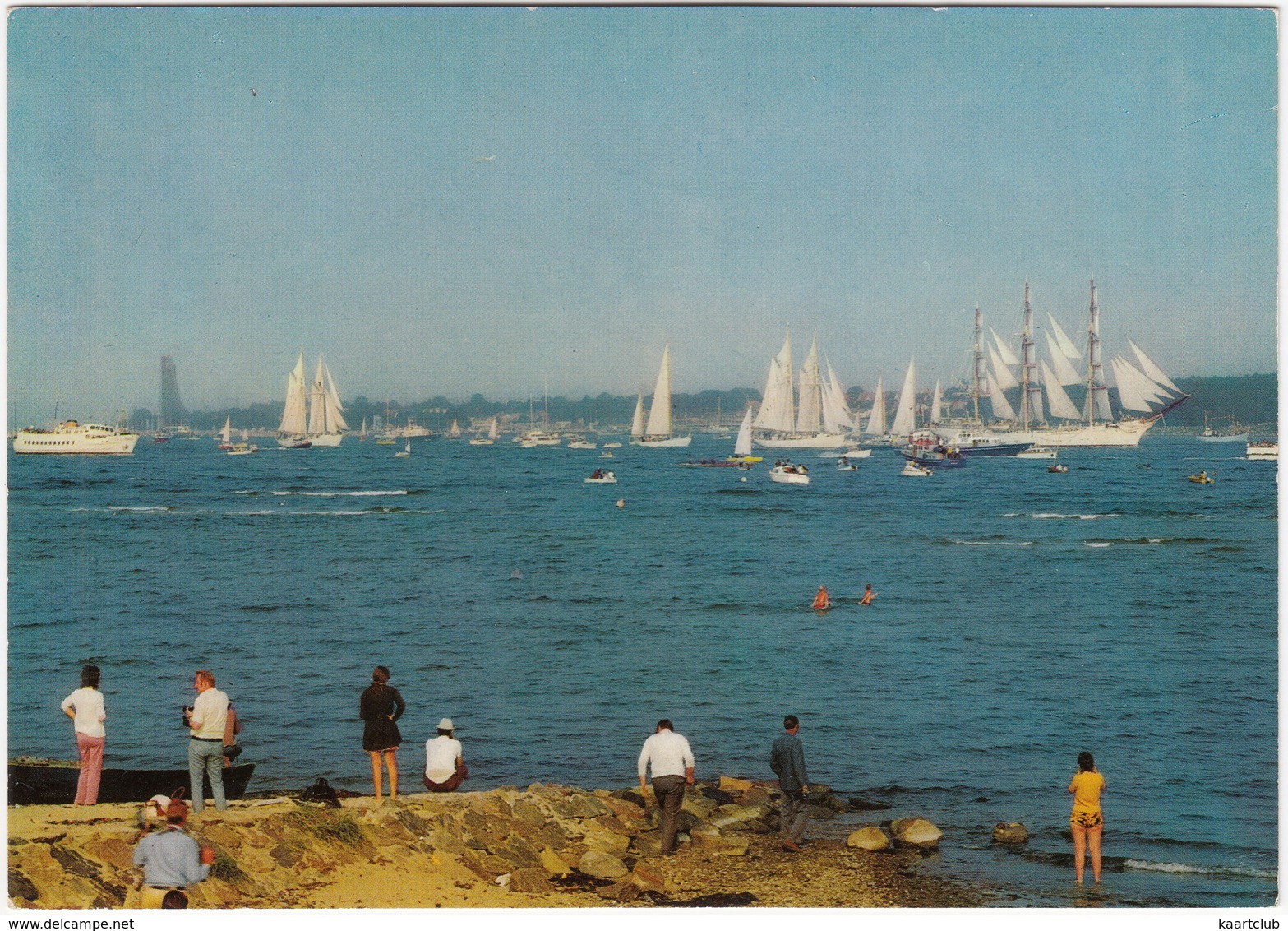 Kiel - Blick Nach Laboe Mit Windjammern  - (Boten/Schiffe) - Kiel