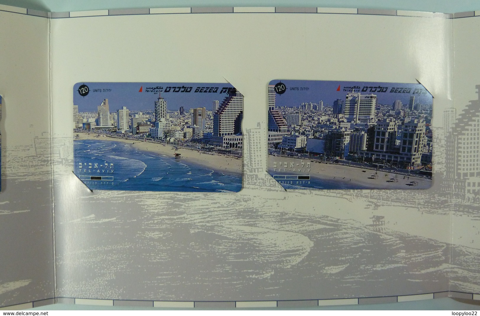 ISRAEL - Bezeq - Tel Aviv Beach Puzzle - Set Of 3 - Limited Edition In Folder - Mint - Israël