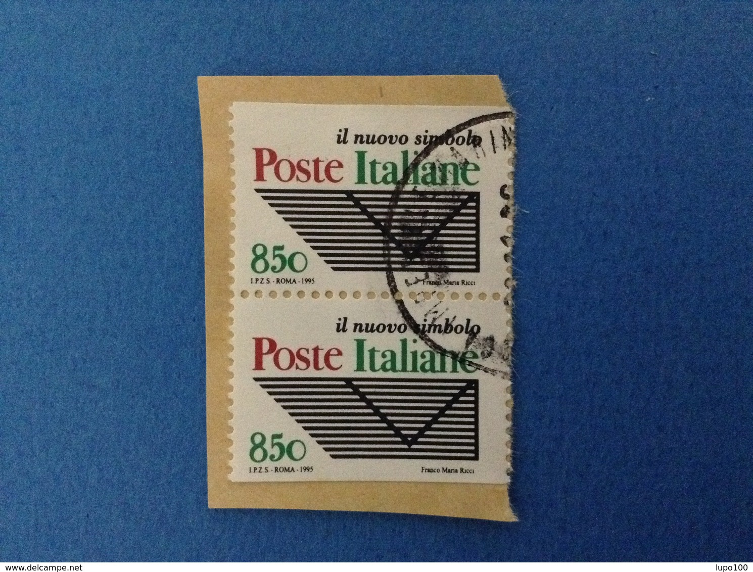 1995 ITALIA FRANCOBOLLO USATO STAMP USED ENTE POSTE IL NUOVO SIMBOLO COPPIA DA LIBRETTO 850 Lire - - 1991-00: Usati