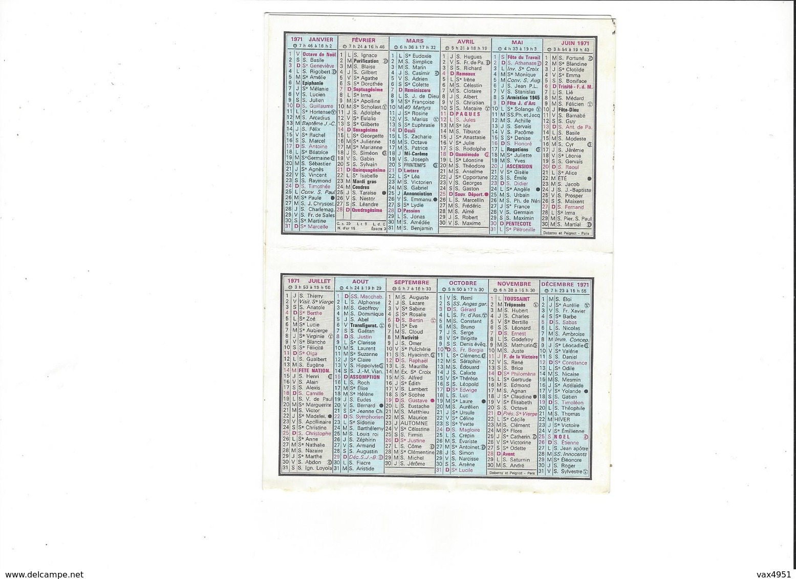 CALENDRIER EPERNAY  1971 CAISSE D EPARGNE  VOEUX 1971   *****    RARE       A   SAISIR ****** - Formato Piccolo : 1971-80