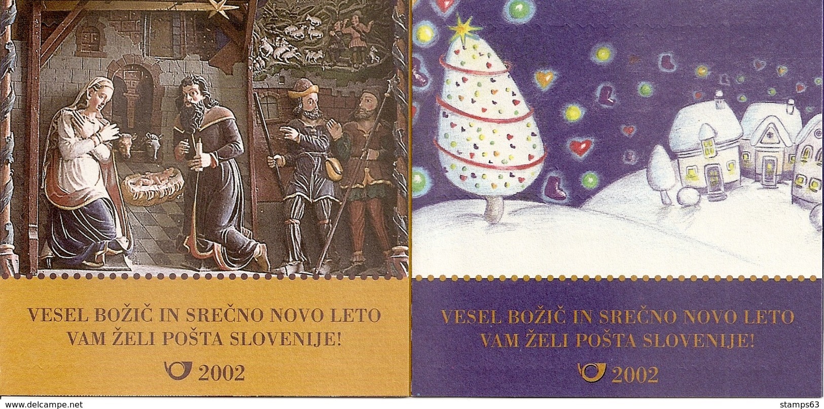 SLOVENIA, 2001, Booklet 16/17, Christmas, Mi 375/376 - Slowenien