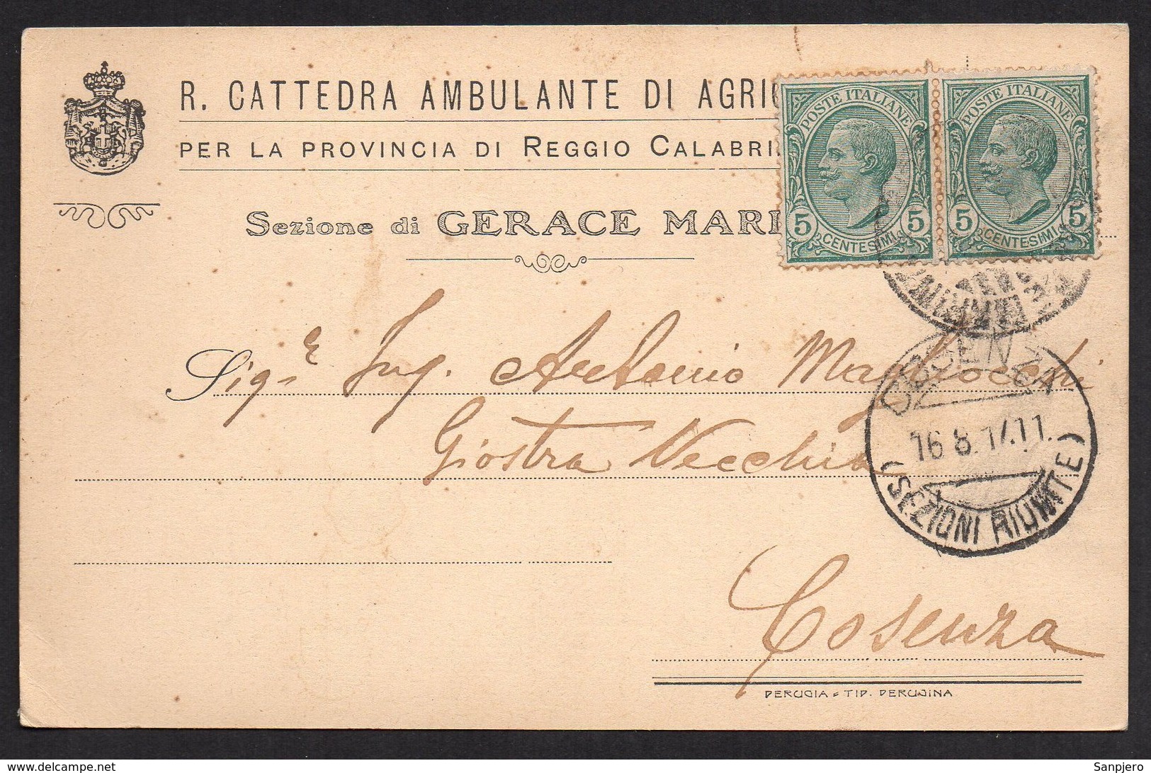 ITALY ITALIA ITALIEN 1917. POSTCARD CARTOLINA POSTALE, COSENZA - Other & Unclassified