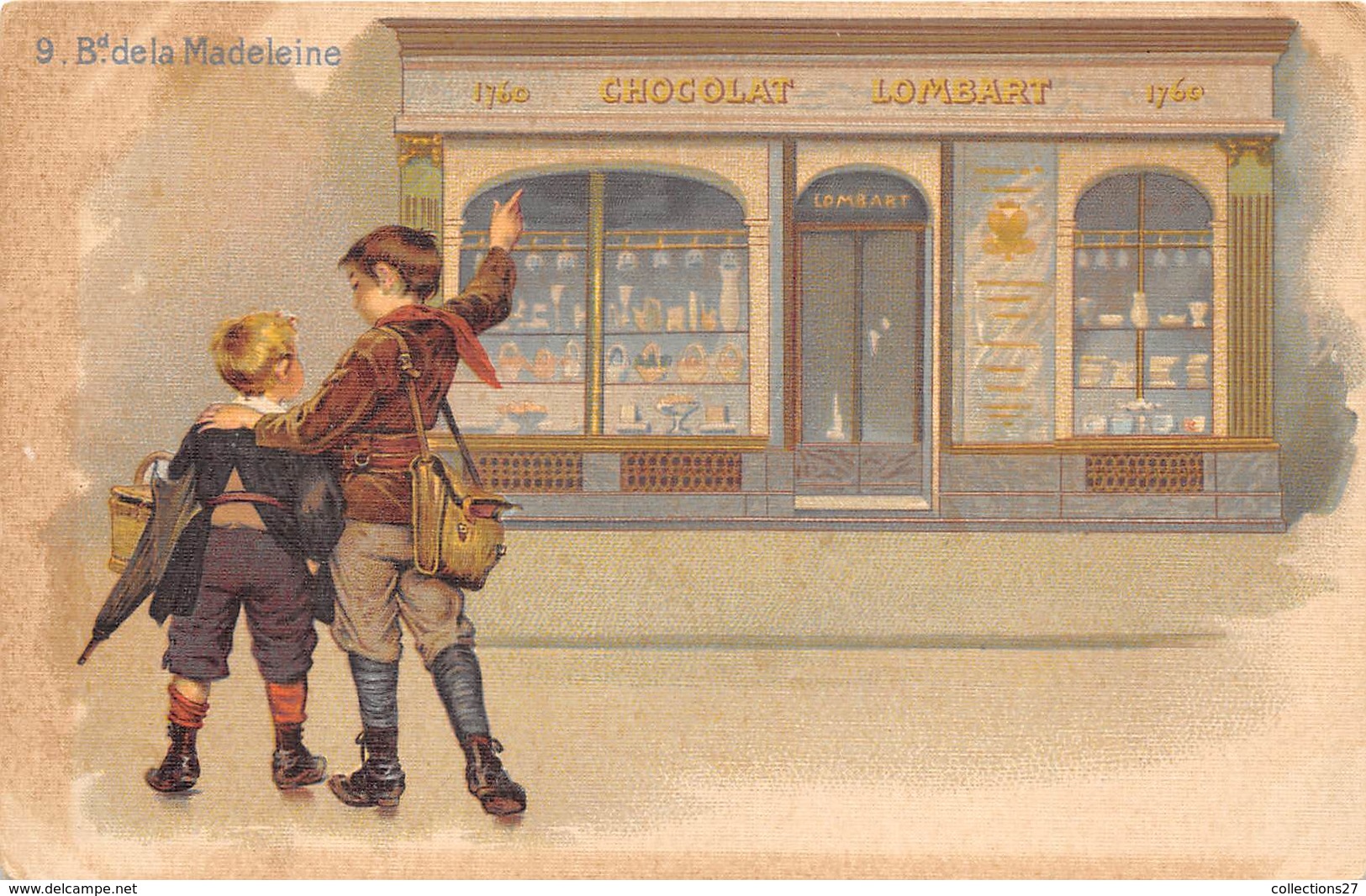 CHOCOLAT- LOMBART PARIS 9 BLD DE LA MADELEINE - Publicité