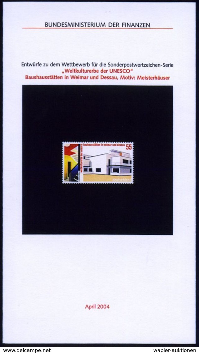 B.R.D. 2004 (Apr.) 55 C. UNESCO-Weltkulturerbe, Meisterhäuser Bauhaus Weimar U. Dessau Von Walter Gropius , 17 Color-Alt - Autres & Non Classés