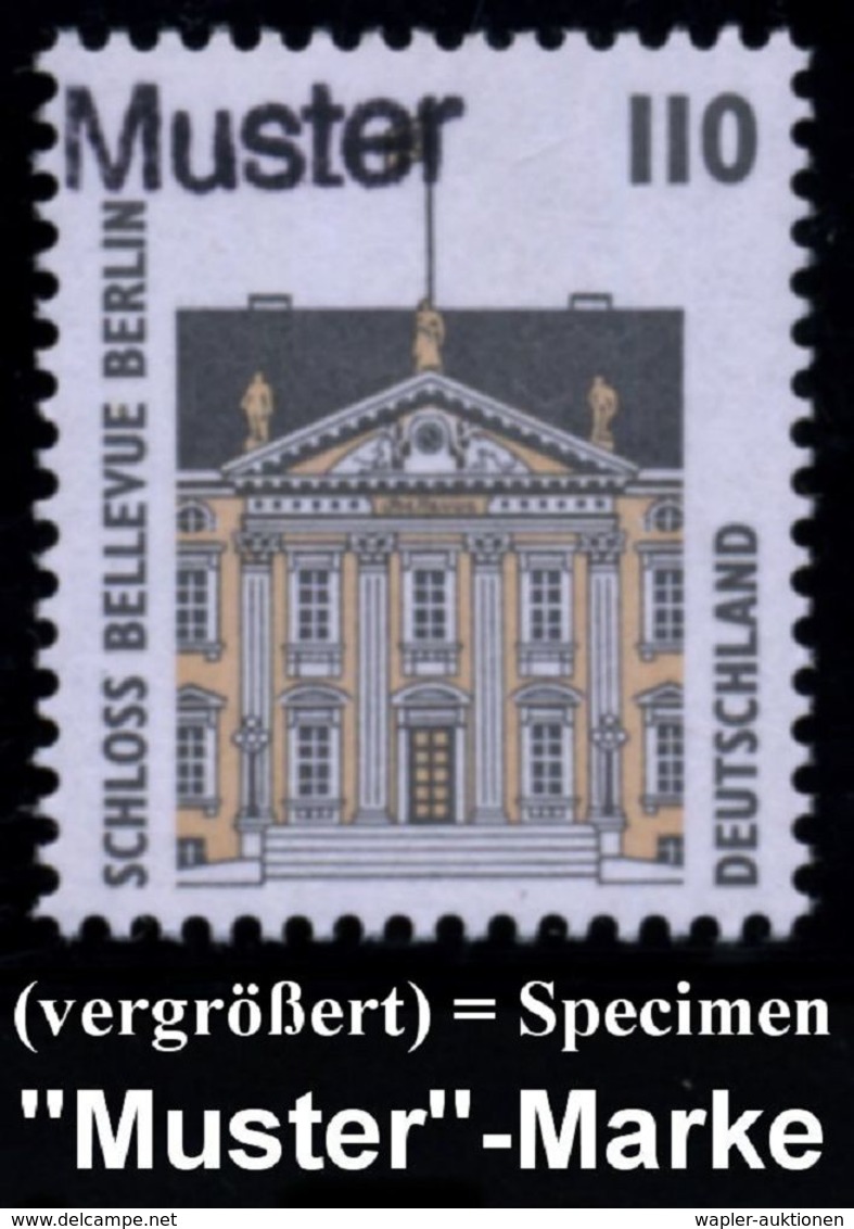 B.R.D. 1997 (Aug.) Bauwerke, Dauerserie 110 Pf. Schloß Bellevue (Berlin), 220 Pf. Brühl'sche Terrasse (Dresden) U. 440 P - Monuments