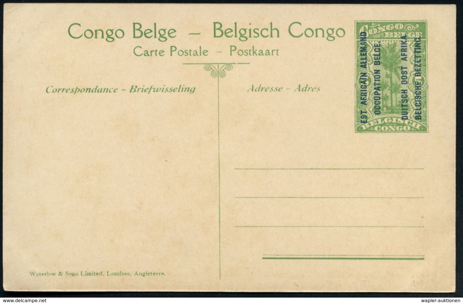 BELGISCHE BESETZUNG D.O.A. 1918 5 C. BiP Palme, Grün: Pontonbrücke Bei Biaramolo , Ungebr. (HG.P 5/36) - Atom & Radioakt - Ponts