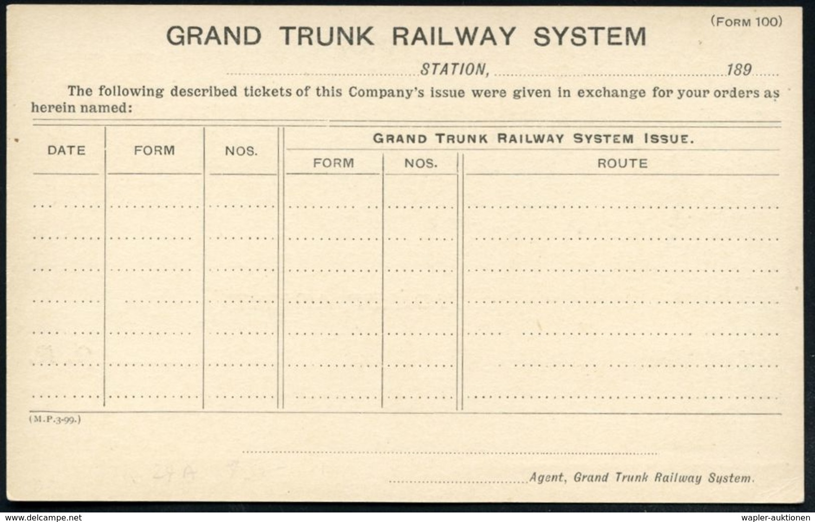 CANADA 1898 1 P. Dienst-P. Victoria, Rosa: GRAND TRUNK RAILWAY SYSTEM: "New Arch Steel Bridge Over Niagara Gorge" = Zwei - Ponts