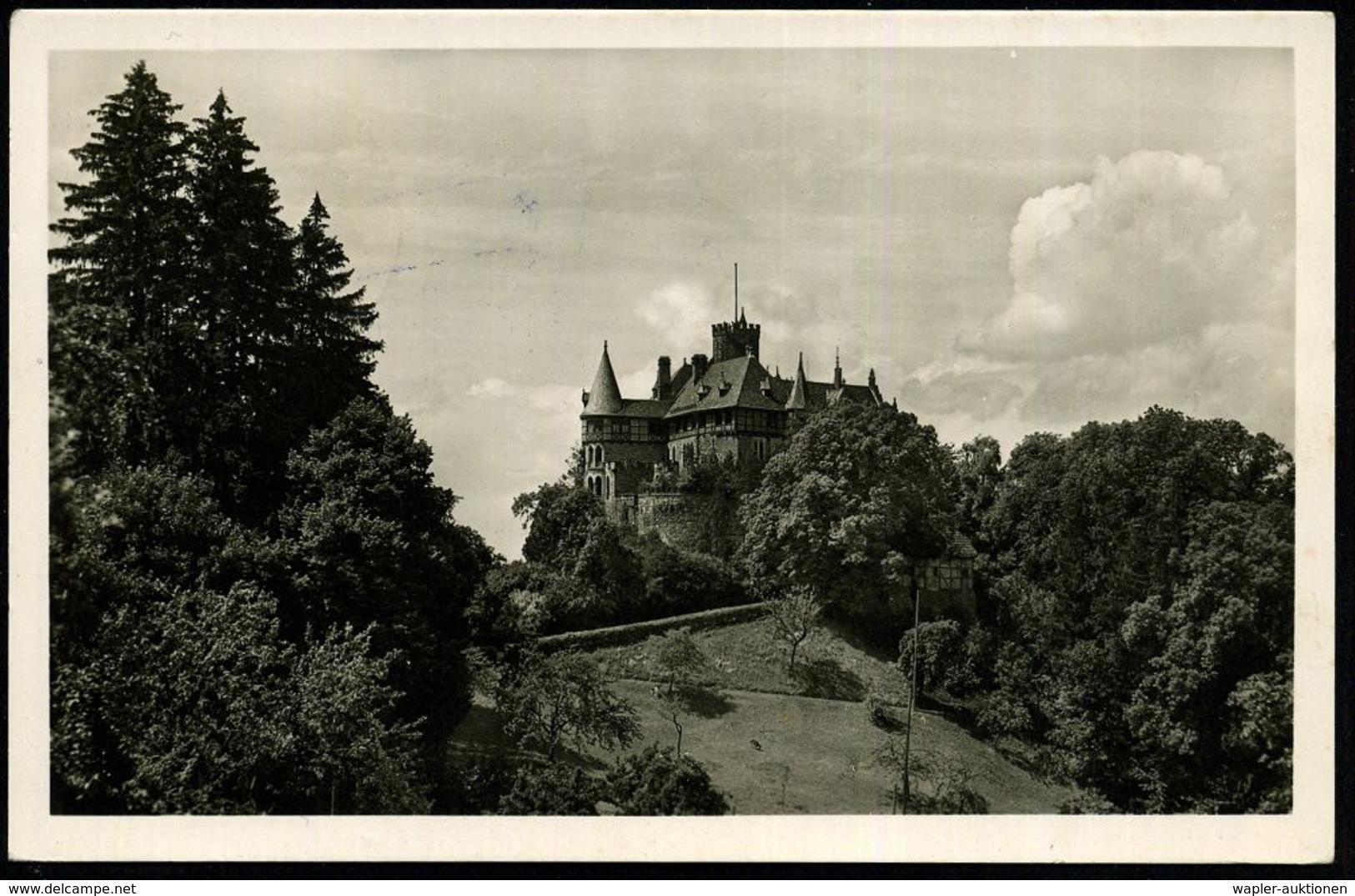 (16) Berlepsch/ über Witzenhausen 1953 (21.5.) Blauer Ra.2 = Hauspostamt Schloß-Hotel Berlepsch + 1K-Steg: WITZENHAUSEN  - Châteaux