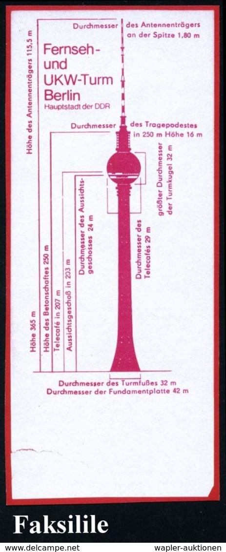 1020 BERLIN 2/ Ec 1990 (31.8.) 1K = Hauspostamt Fernsehturm Ost-Berlin (Alexanderplatz) 2x Auf VGO 50 Pf. U. 200 Pf., Or - Monuments