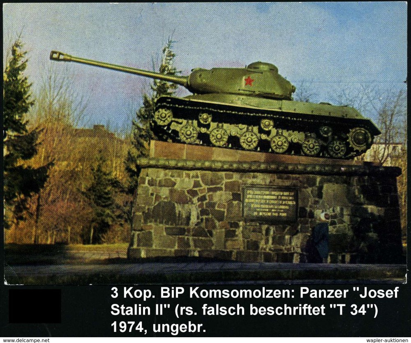 UdSSR 1974 3 Kop. BiP Komsomolzen, Schw.: Befreiung Von Lwow/ Lemberg Am  27.7.1944 = Panzer-Denkmal: "Stalin"-Panzer, ( - Sonstige (Land)