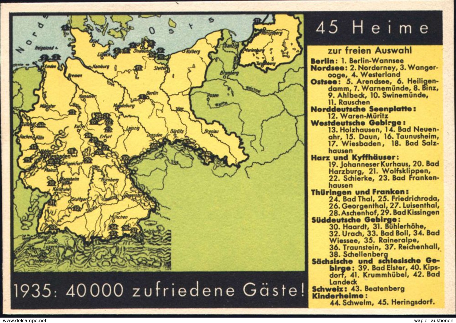 WIESBADEN/ 1/ FERIENHEIME Für/ HANDEL U.INDUSTRIE../ 25 Jahre/ 45 Heime/ An Der See/ Im Gebirge.. 1936 (21.3.) Seltener  - Autres & Non Classés