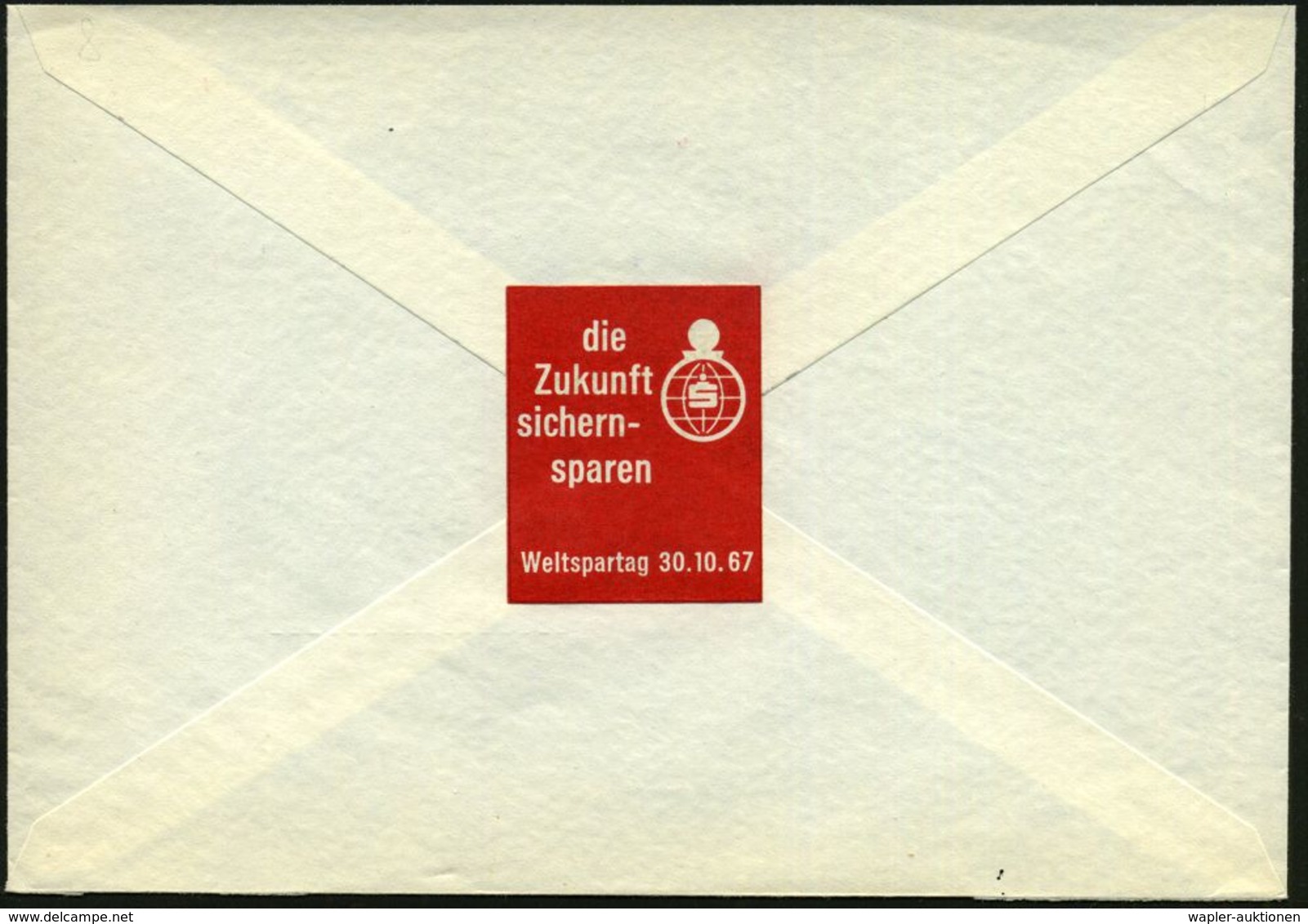 3 HANNOVER 1/ Weltspartag 30.Okt.1967/ ..STADTSPARKASSE 1967 (25.10.) Seltener AFS = Globus Als Sparbüchse , Rs. Motivgl - Ohne Zuordnung