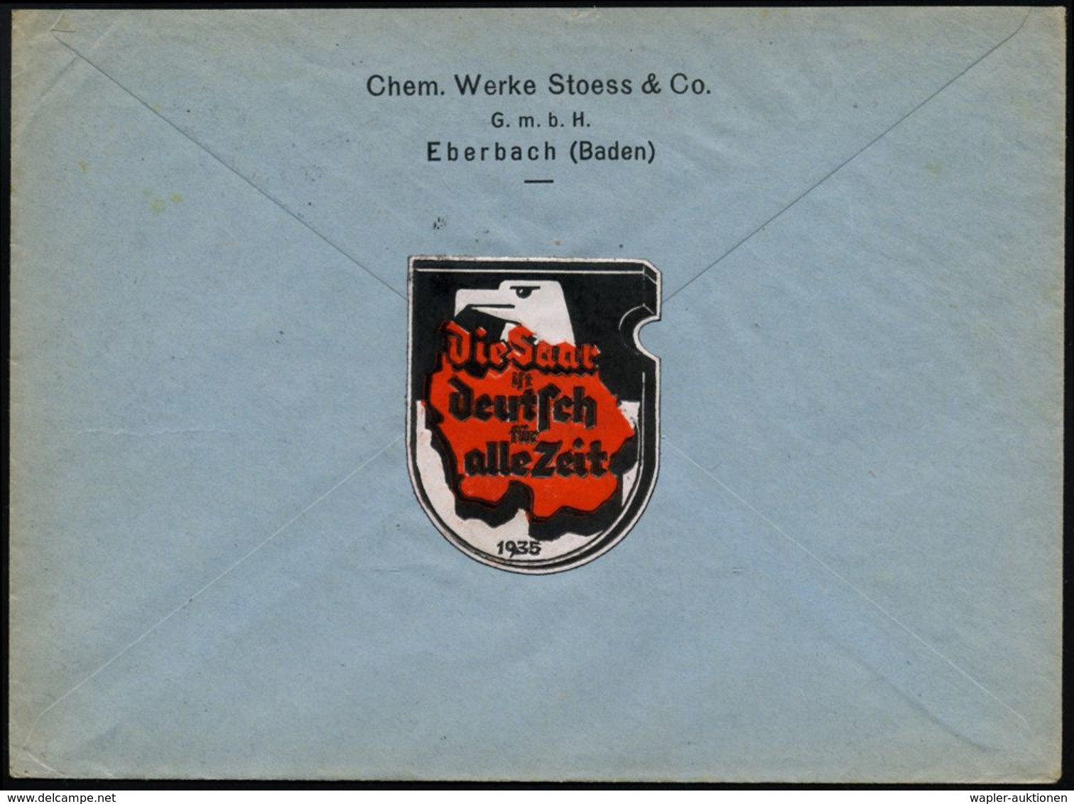 EBERBACH/ (BADEN)/ STOESS'/ Gelatine../ CHEM.WERKE STOESS 1935 (5.8.) Später Komusina-AFS (wie Meist Etw. Undeutl.) Abb: - Chemie