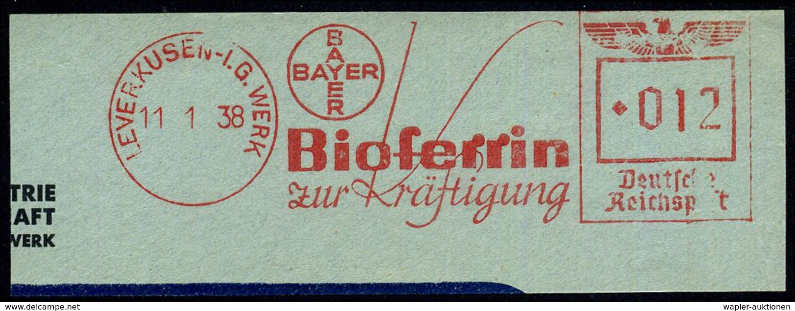 LEVERKUSEN-I.G.WERK.. 1937/70 20 Verschiedene AFS Des I.G.-Werks Leverkusen Bzw. LEVERKUSEN-BAYERWERK.. , 20 Kleine Brie - Chimie